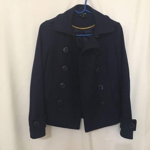 3/$28❤️Divided Navy blue button front short jacket size 4 - Picture 1 of 12